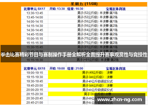 拳击比赛精彩节目与赛制操作手册全解析全面提升赛事观赏性与竞技性