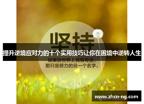 提升逆境应对力的十个实用技巧让你在困境中逆转人生