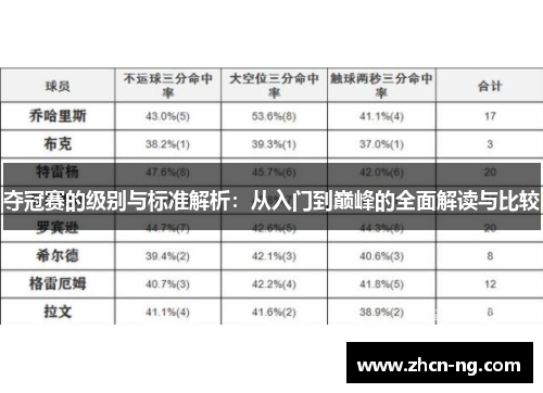 夺冠赛的级别与标准解析：从入门到巅峰的全面解读与比较